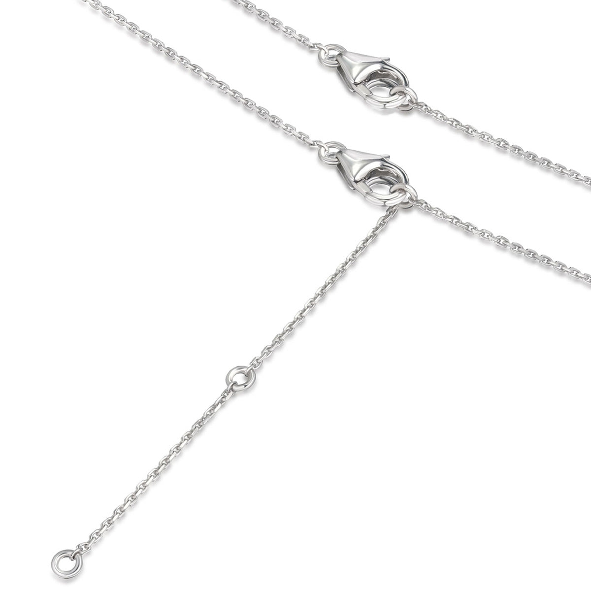 Astra 2.40ct Lab Sapphire and Diamond Solitaire Cushion Cut Necklace in Silver